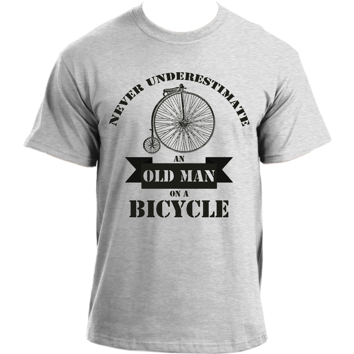 Never Underestimate An Old Man on a Bicycle Funny Cyclist T-shirt For Men I Cycling Tee Bike Sports Top Tshirt