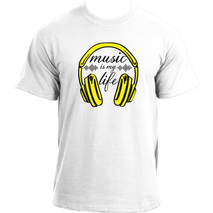 Music is my Life T-Shirt I Music Sound Headphones T Shirt I Music Lovers Headphone T-Shirt