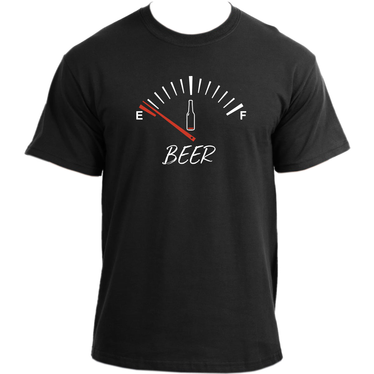 Beer Empty Fuel T-Shirt I  Beer Gauge is Low Funny Dad Beer Bottle T Shirt  I Need Beer To Recharge Tshirt
