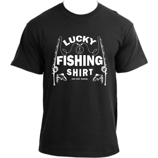 Lucky Fishing T-Shirt I Novelty Fisherman Tshirt I Fishing Tee for Men