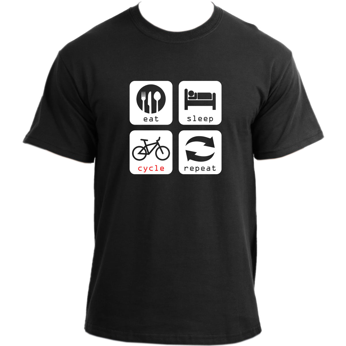 Eat Sleep Cycle Repeat T-Shirt I Cycling Tshirt Gifts for Cyclist Bicycle I Eat Sleep Repeat Shirt