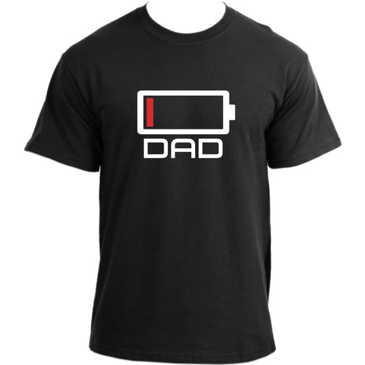 Low Battery Dad T-Shirt I Funny Tired Dad Low Battery Tshirt I Low Energy Dad T Shirt